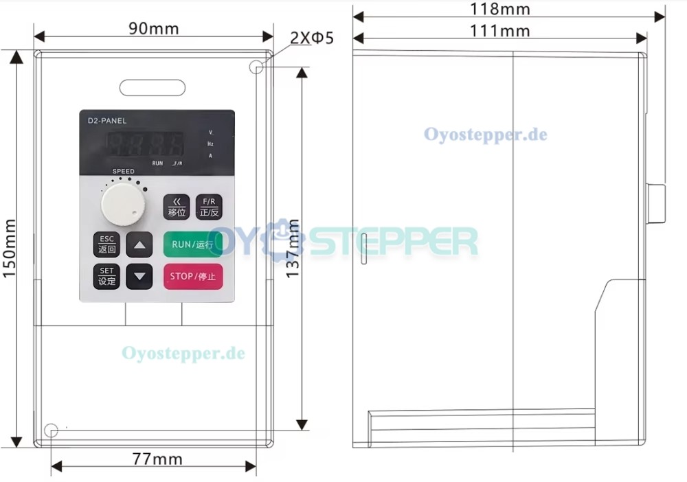 Luftgek&uuml;hltes CNC HF- Fr&auml;sspindel-Set 2,2kW &Oslash;80mm ER20 24000U/min mit 2,2kW Frequenzumrichter